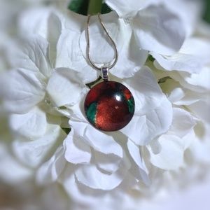 Glass pendant necklace, A World of Octobers 260